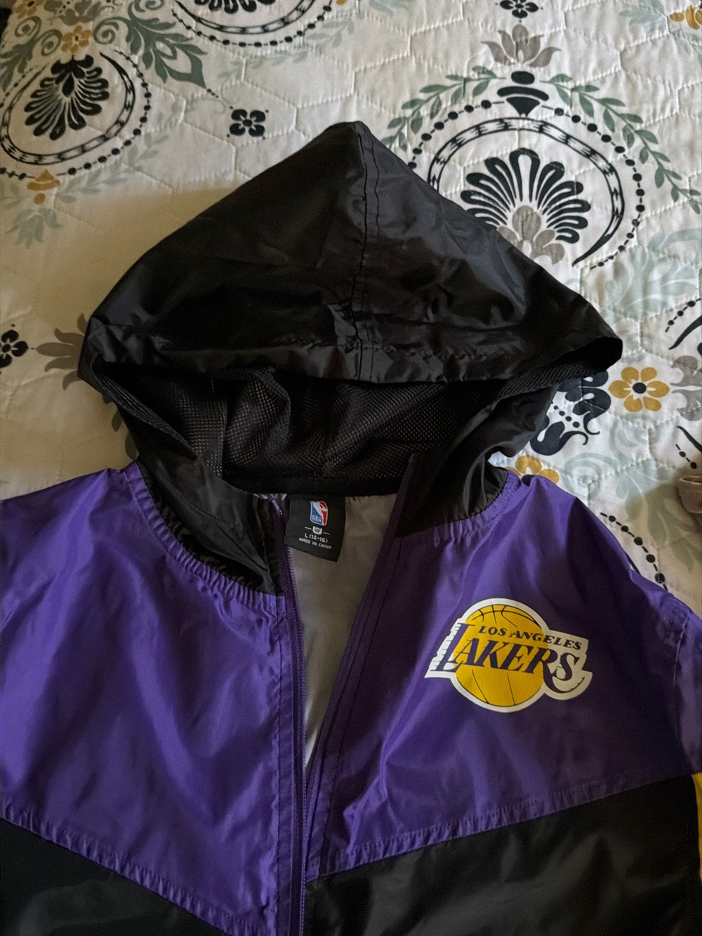 NBA Los Angeles Lakers Purple and Black Hooded Raincoat